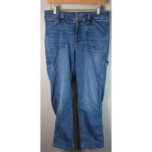 Edgely Carpenter Jeans Womens 12 Blue Excellent Stretch Utility Denim 643146